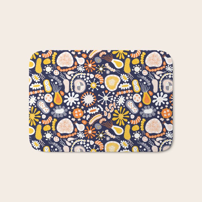 Microscopic Abstract Shapes Bath Mat Gallery Image 1