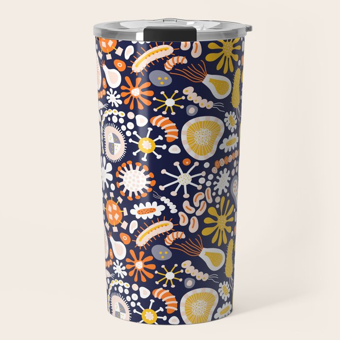 Microscopic Abstract Shapes Travel Mug Gallery Image 1