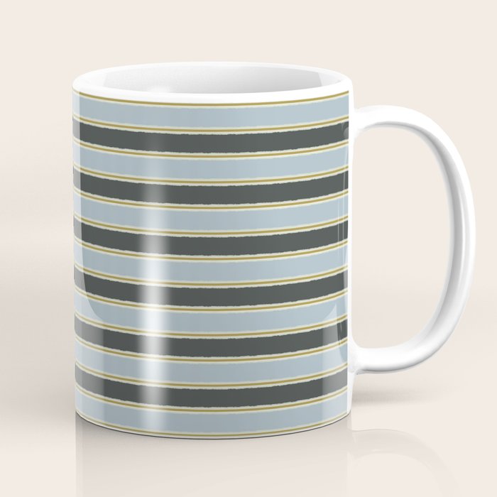Vintage Cottage Stripes Cozy Eclectic Pattern Coffee Mug Gallery Image 1