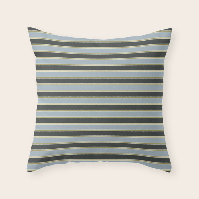 Vintage Cottage Stripes Cozy Eclectic Pattern Throw Pillow Gallery Image 6