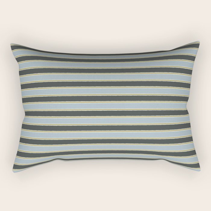 Vintage Cottage Stripes Cozy Eclectic Pattern Rectangular Pillow Gallery Image 1