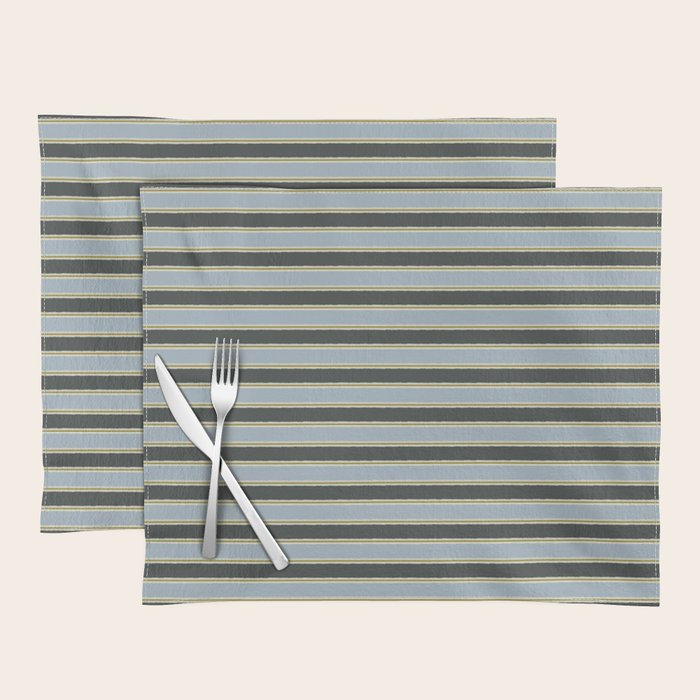 Vintage Cottage Stripes Cozy Eclectic Pattern Placemat Gallery Image 1