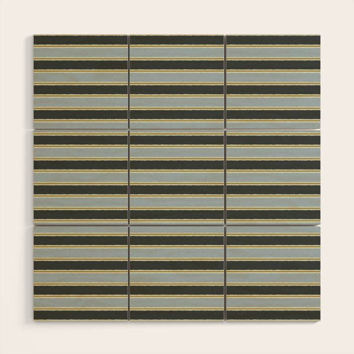 Vintage Cottage Stripes Cozy Eclectic Pattern Wood Wall Art Gallery Image 1