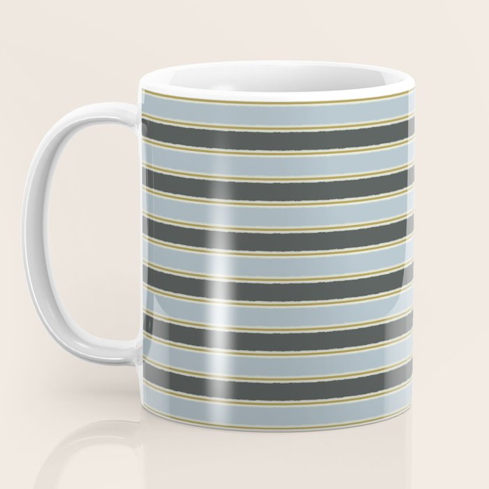 Vintage Cottage Stripes Cozy Eclectic Pattern Coffee Mug Gallery Image 3