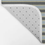 Vintage Cottage Stripes Cozy Eclectic Pattern Bath Mat Gallery Image 2