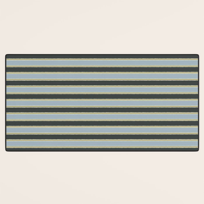 Vintage Cottage Stripes Cozy Eclectic Pattern Desk Mat Gallery Image 3