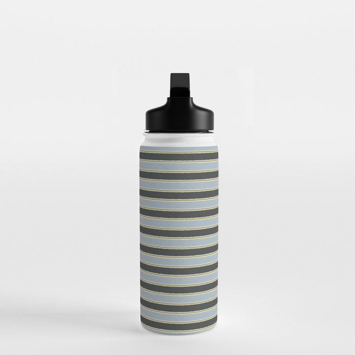 Vintage Cottage Stripes Cozy Eclectic Pattern Water Bottle Gallery Image 3