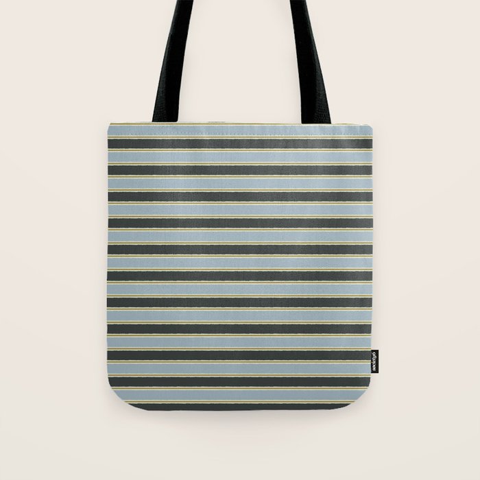 Vintage Cottage Stripes Cozy Eclectic Pattern Tote Bag Gallery Image 1