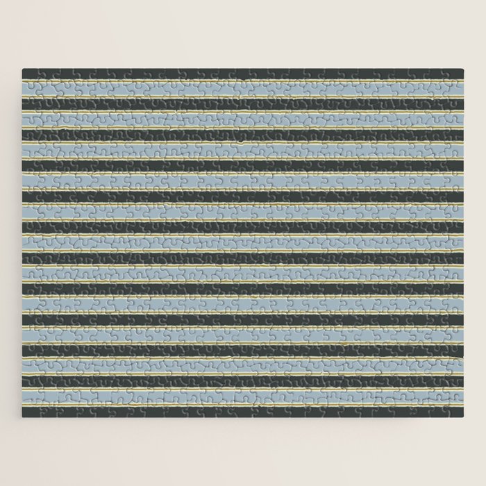 Vintage Cottage Stripes Cozy Eclectic Pattern Jigsaw Puzzle Gallery Image 1