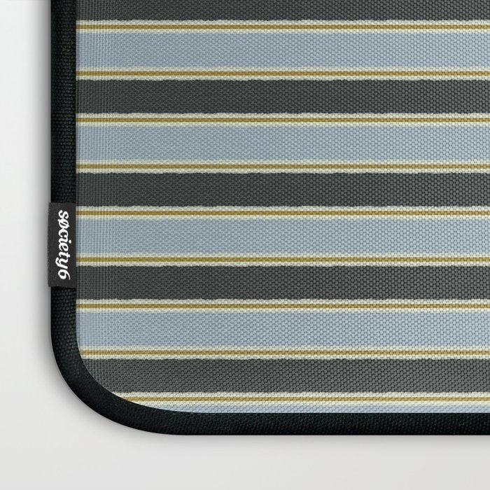 Vintage Cottage Stripes Cozy Eclectic Pattern Laptop Sleeve Gallery Image 3