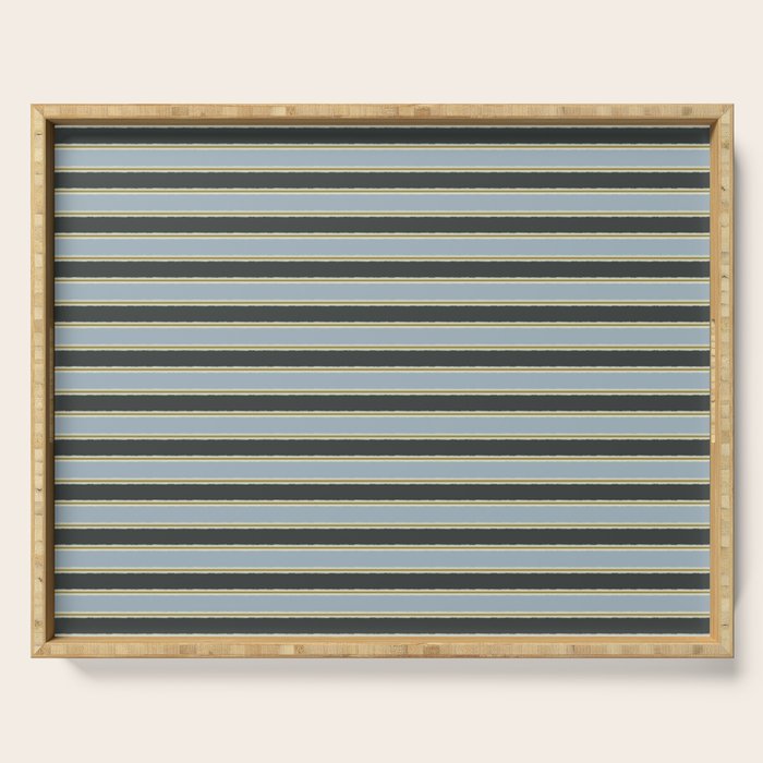 Vintage Cottage Stripes Cozy Eclectic Pattern Serving Tray Gallery Image 1