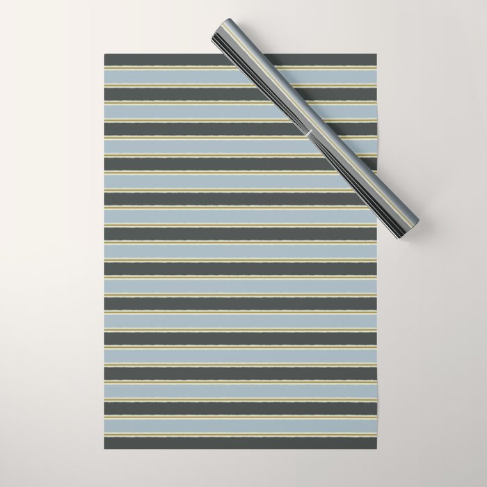 Vintage Cottage Stripes Cozy Eclectic Pattern Wrapping Paper Gallery Image 1