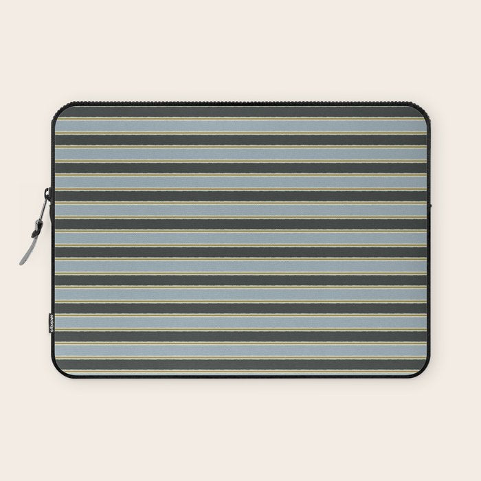 Vintage Cottage Stripes Cozy Eclectic Pattern Laptop Sleeve Gallery Image 1