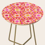 Colorful Quilt Plaid geometric pattern red and pink Side Table Gallery Image 2