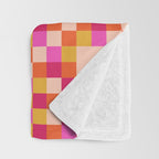 Colorful Quilt Plaid geometric pattern red and pink Throw Blanket Gallery Image 3