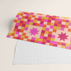 Colorful Quilt Plaid geometric pattern red and pink Wrapping Paper Gallery Image 2