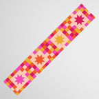 Colorful Quilt Plaid geometric pattern red and pink Table Runner Gallery Image 3