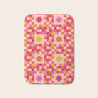 Colorful Quilt Plaid geometric pattern red and pink Bath Mat Gallery Image 1