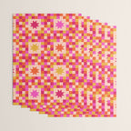 Colorful Quilt Plaid geometric pattern red and pink Wrapping Paper Gallery Image 3