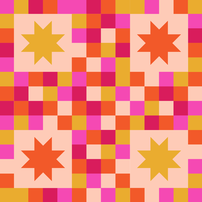 Colorful Quilt Plaid geometric pattern red and pink Coffee Mug Gallery Image 2