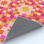 Colorful Quilt Plaid geometric pattern red and pink Rug Gallery Image 4