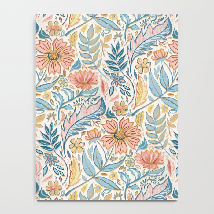 Soft Peach and Blue Art Nouveau Floral Notebook Gallery Image 4