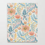 Soft Peach and Blue Art Nouveau Floral Notebook Gallery Image 4