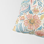 Soft Peach and Blue Art Nouveau Floral Pillow Sham Gallery Image 4