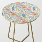 Soft Peach and Blue Art Nouveau Floral Side Table Gallery Image 2