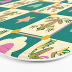 Charming Frogs & Florals: Whimsical Nature-Inspired Pattern Bath Mat Gallery Image 3