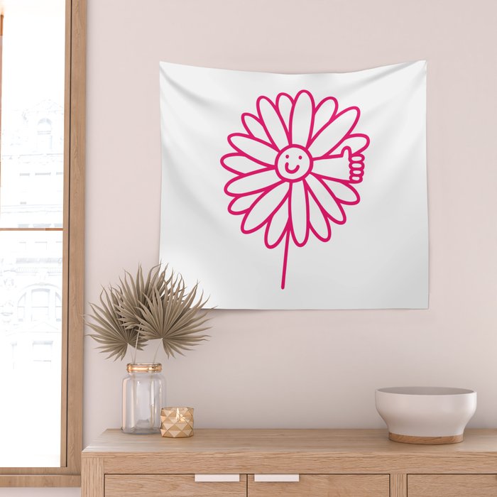 Flower Thumbs Up Wall Tapestry Gallery Image 2