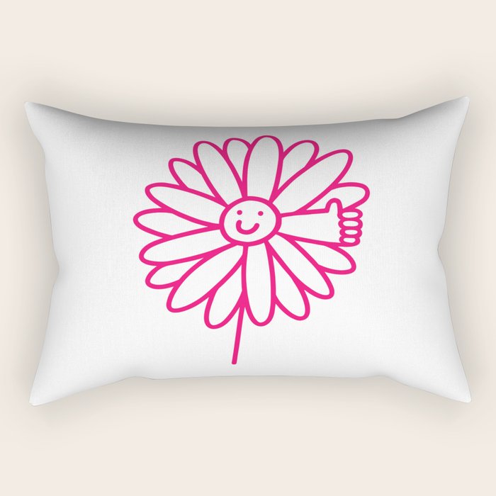 Flower Thumbs Up Rectangular Pillow Gallery Image 2