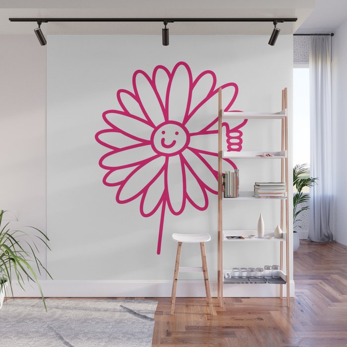 Flower Thumbs Up Wall Mural Gallery Image 1