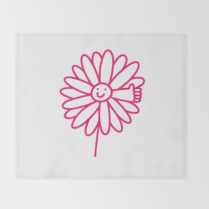 Flower Thumbs Up Throw Blanket Gallery Image 2