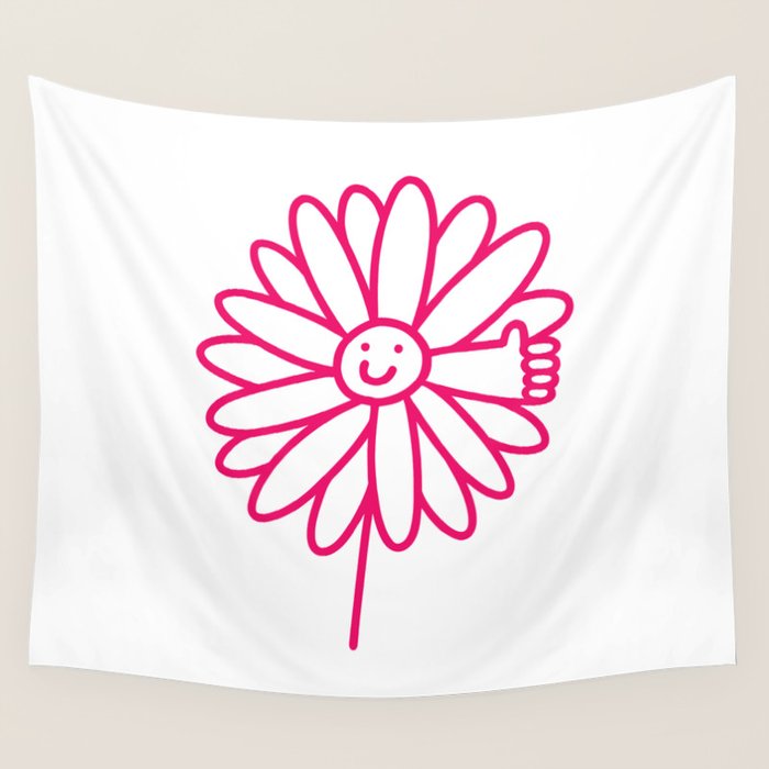Flower Thumbs Up Wall Tapestry Gallery Image 4