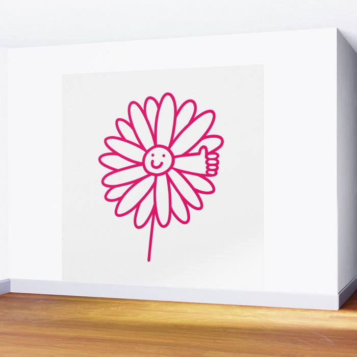 Flower Thumbs Up Wall Mural Gallery Image 2