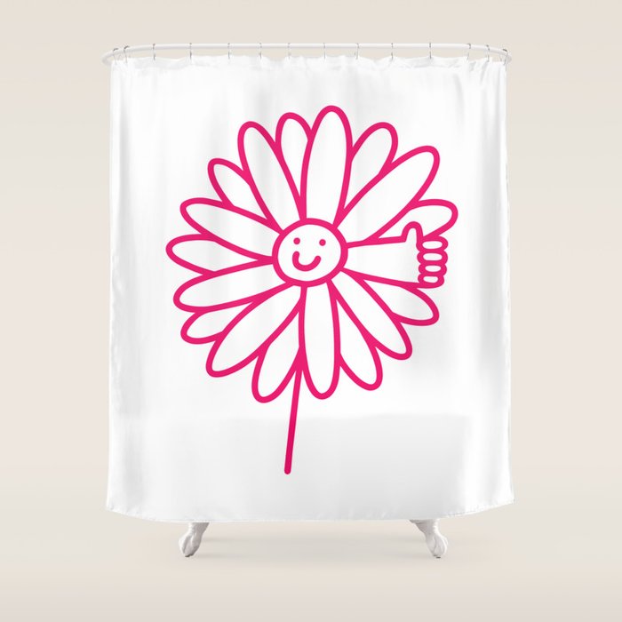 Flower Thumbs Up Shower Curtain Gallery Image 1