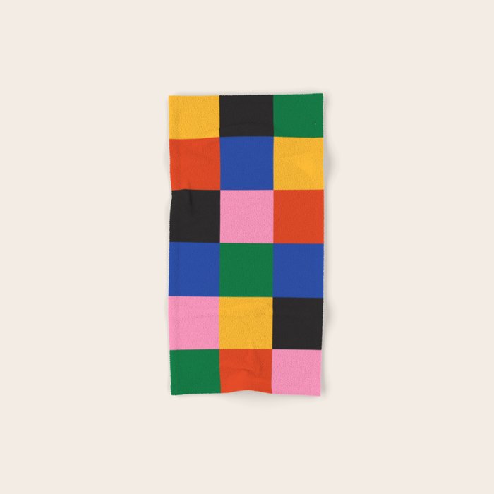 Bold Colorful Checks Pattern - Large XVII Bath Towel Gallery Image 1