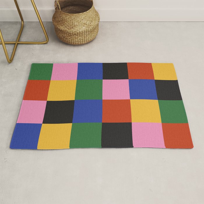 Bold Colorful Checks Pattern - Large XVII Rug Gallery Image 1