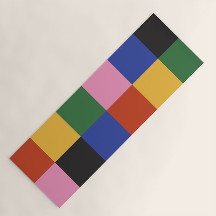 Bold Colorful Checks Pattern - Large XVII Yoga Mat Gallery Image 1