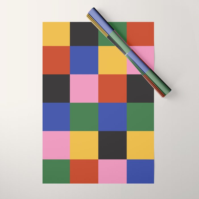 Bold Colorful Checks Pattern - Large XVII Wrapping Paper Gallery Image 1