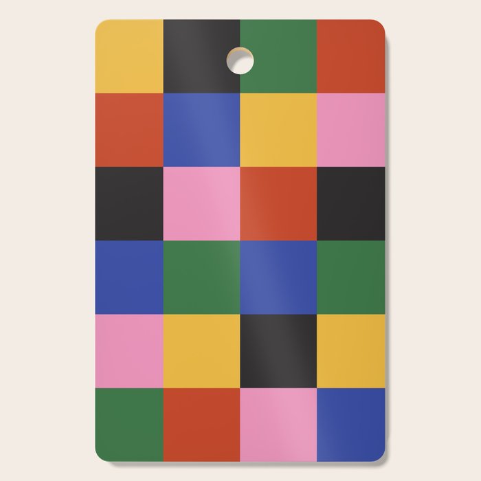 Bold Colorful Checks Pattern - Large XVII Cutting Board Gallery Image 1
