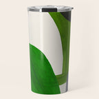 Minimalist Modern Mid Century Colorful Abstract Shapes Olive Green Retro Funky Shapes 60's Vintage Travel Mug Gallery Image 1