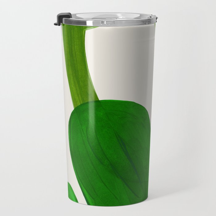 Minimalist Modern Mid Century Colorful Abstract Shapes Olive Green Retro Funky Shapes 60's Vintage Travel Mug Gallery Image 3
