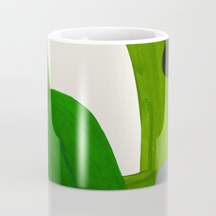 Minimalist Modern Mid Century Colorful Abstract Shapes Olive Green Retro Funky Shapes 60's Vintage Coffee Mug Gallery Image 4