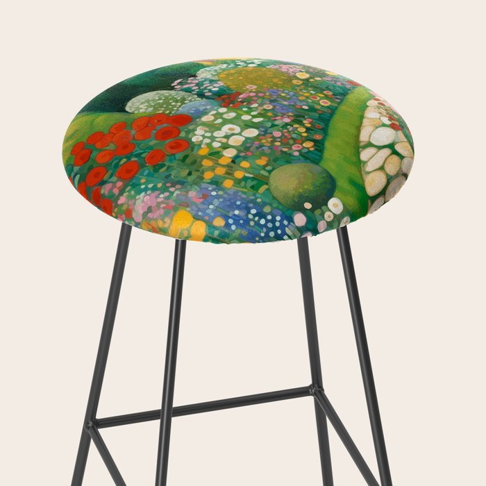 Klimt Garden Floral Landscape Stool Gallery Image 2