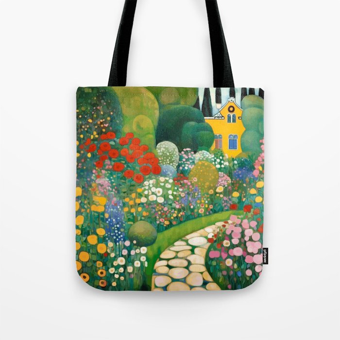 Klimt Garden Floral Landscape Tote Bag Gallery Image 1