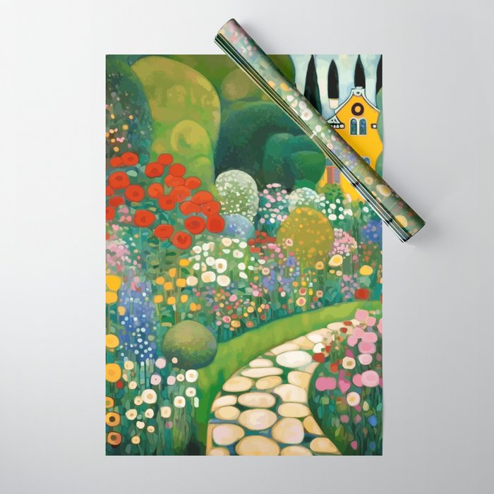 Klimt Garden Floral Landscape Wrapping Paper Gallery Image 1