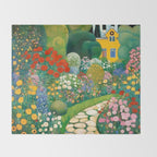 Klimt Garden Floral Landscape Throw Blanket Gallery Image 2