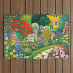 Klimt Garden Floral Landscape Outdoor Rug Gallery Image 1